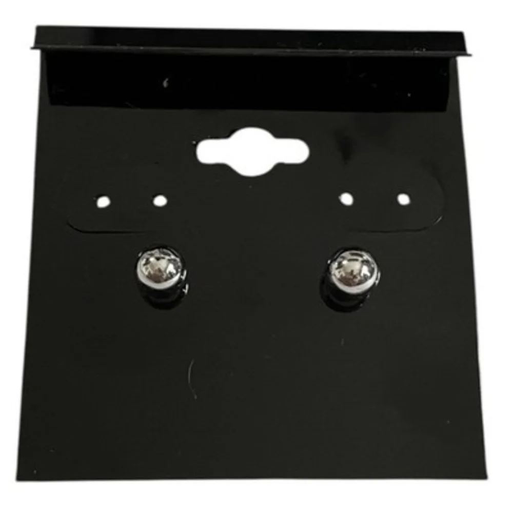 Silver Ball Stud Earrings Solid Round Womens Unisex Classic  NWOT